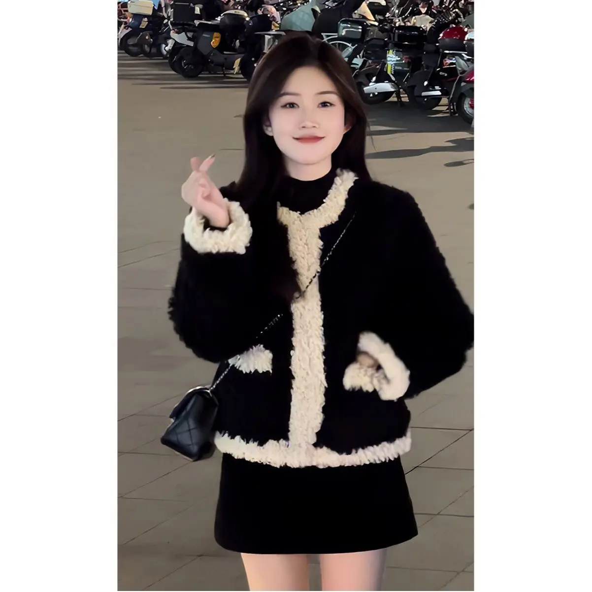 UNXX Sweet Matching Korean Style 2 Piece Set, Furry Spliced Coat + Round Neck Top + Minimalist A-line Midi Skirt High Quality
UNXX Sweet Matching Korean Style 2 Piece Set, Furry Spliced Coat + Round Neck Top + Minimalist A-line Midi Skirt High Quality