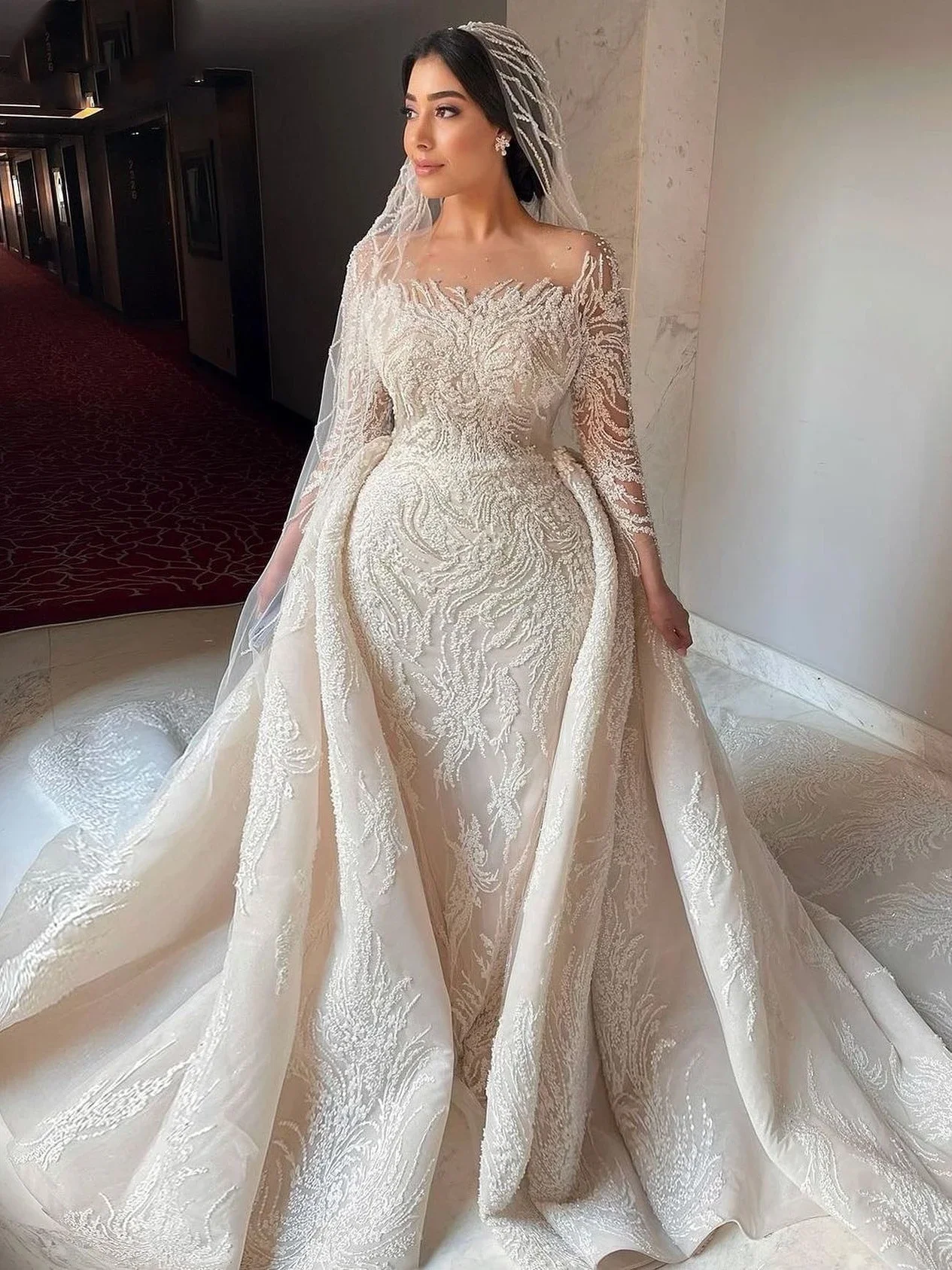 Illusion Long Sleeve Wedding Gown Beaded Mermaid Bride Dresses For Women 2024 Luxury Sequins Wedding Dress Vestidos De Novia
Illusion Long Sleeve Wedding Gown Beaded Mermaid Bride Dresses For Women 2024 Luxury Sequins Wedding Dress Vestidos De Novia