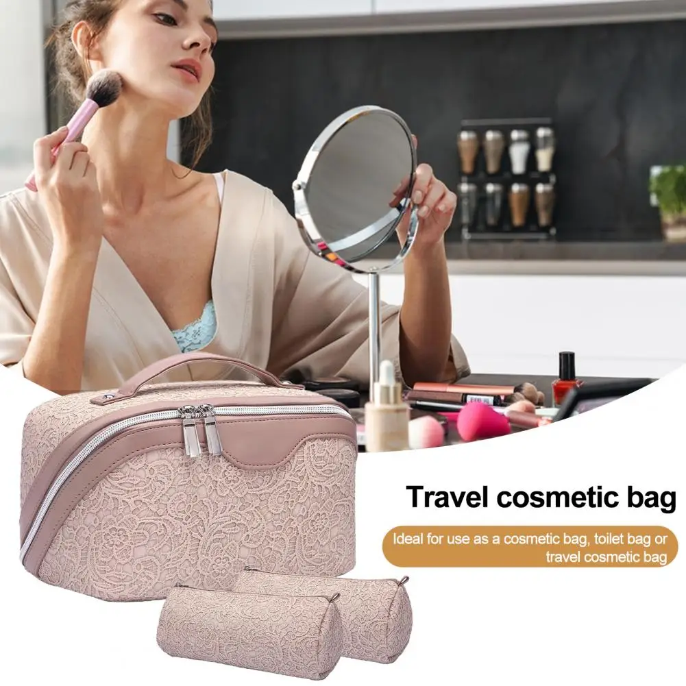 Removable Zippered Storage Bag Retro Faux Leather Cosmetic Bag Set with Flower Texture Waterproof Solid Color Capacity Portable
Removable Zippered Storage Bag Retro Faux Leather Cosmetic Bag Set with Flower Texture Waterproof Solid Color Capacity Portable