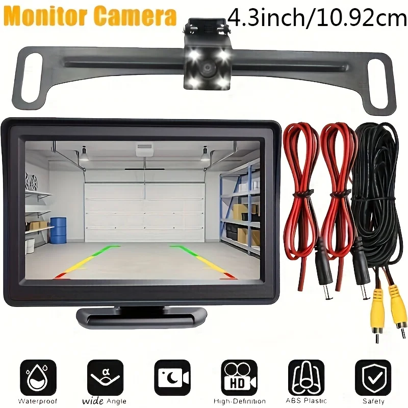 

Car Rear View Backup Camera 4.3inch HD Display LCD Monitor Parking System Full Set For Pickup Van RV Easy Installation