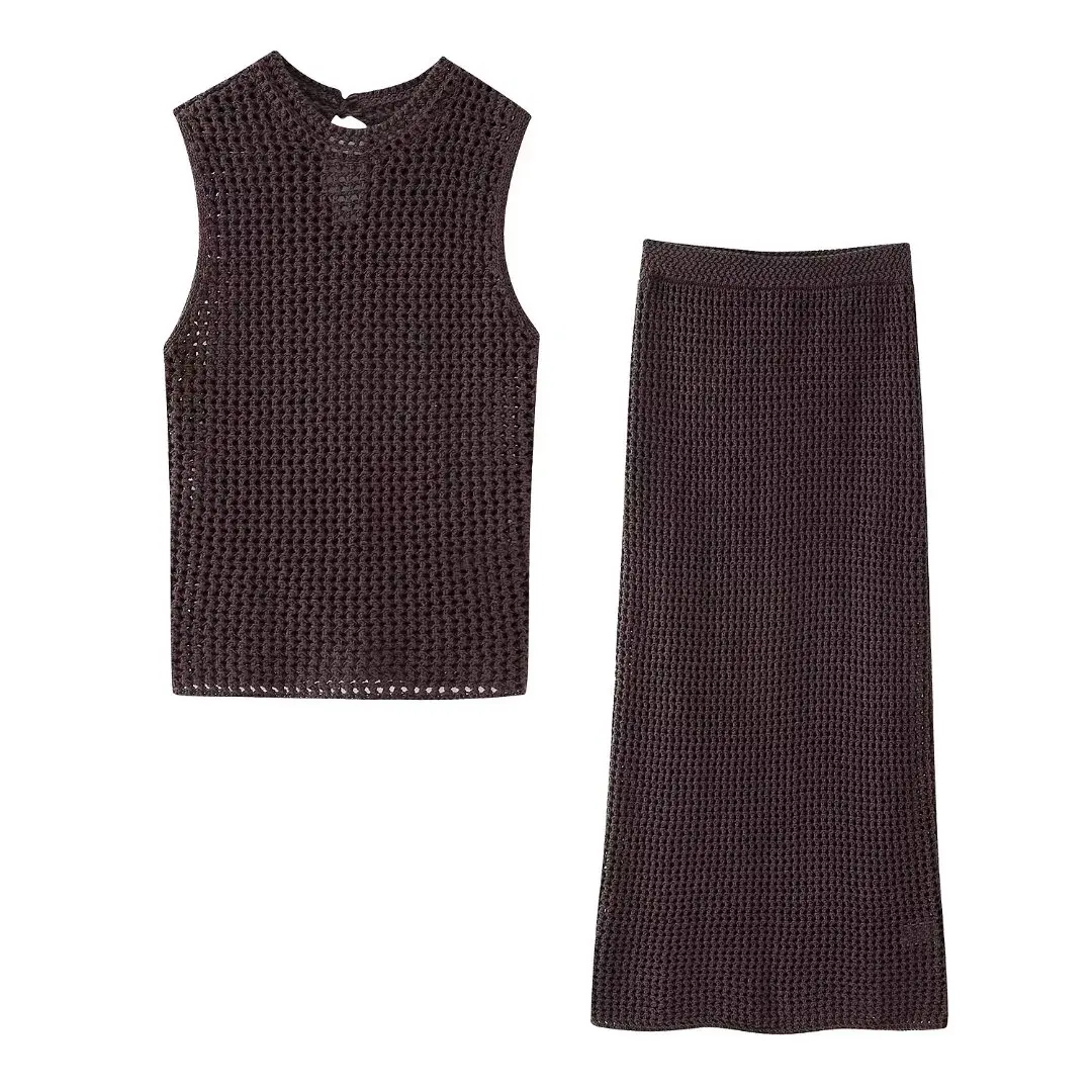 Women's 2024 New Fashion Short Hollow O-Neck Knitted Tank Top Retro Sleeveless Women's Tank Top Chic Top+Skirt Women's Suit
Women's 2024 New Fashion Short Hollow O-Neck Knitted Tank Top Retro Sleeveless Women's Tank Top Chic Top+Skirt Women's Suit