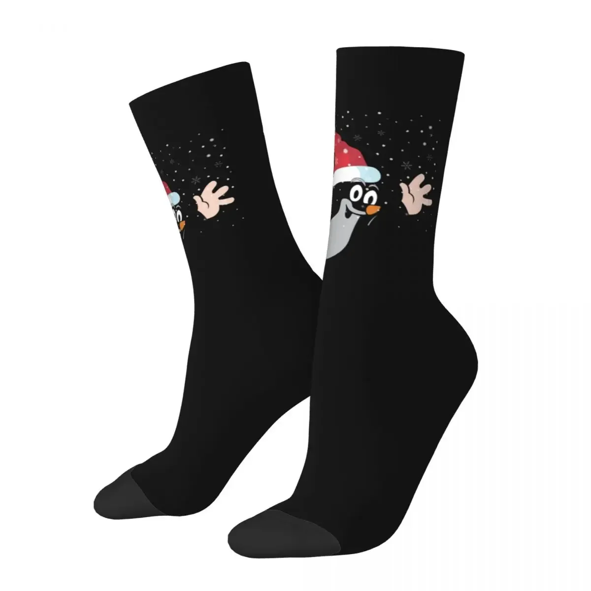 

Colorful Merry Christmas Mole Sports Socks Krtek Little Maulwurf Cute Cartoon Hip Hop Male Crew Socks for Men Women Breathable