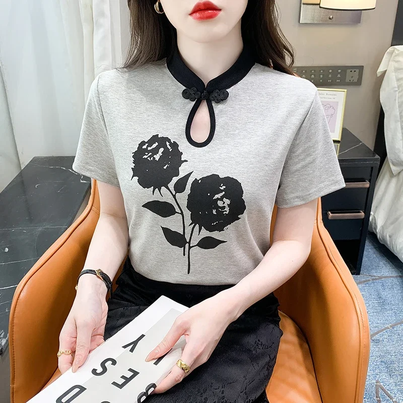 Cotton Vintage Women's T-shirt Summer Korean Butterfly Tees Flower O-neck Clothing SALES Short Sleeve Slim Printed Women Tops
Cotton Vintage Women's T-shirt Summer Korean Butterfly Tees Flower O-neck Clothing SALES Short Sleeve Slim Printed Women Tops