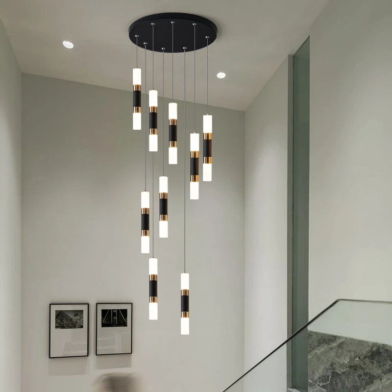 58/2000 Staircase long chandelier loft duplex villa hotel lobby modern simple light luxury rotating space lamps
58/2000 Staircase long chandelier loft duplex villa hotel lobby modern simple light luxury rotating space lamps
