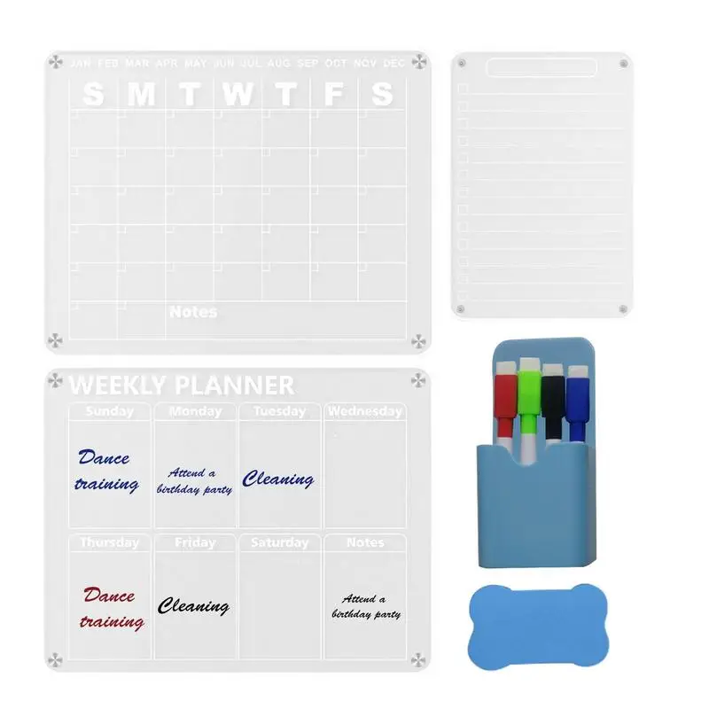 

Акриловый Магнитный ЕЖЕНЕДЕЛЬНЫЙ КАЛЕНДАРЬ, прозрачный календарь, планировщик, доска с 4 маркерами, органайзер для белой доски, планировщик 15,7X11,8 дюймов