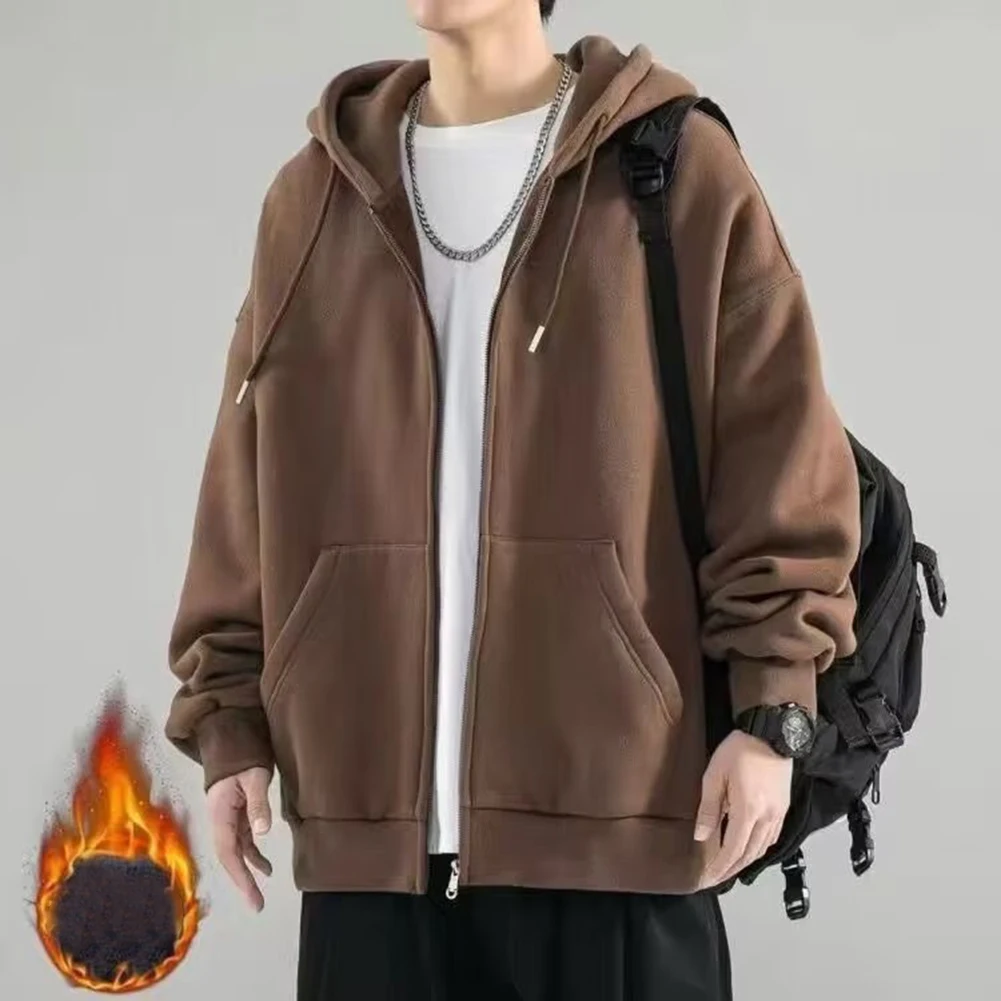 New Mens Winter Basic Warm Solid Fleece Plush Zip Up Hoodie Cardigan Sweatshirt Tide Loose Large Size Jacket Couple Male Hoodie
New Mens Winter Basic Warm Solid Fleece Plush Zip Up Hoodie Cardigan Sweatshirt Tide Loose Large Size Jacket Couple Male Hoodie
