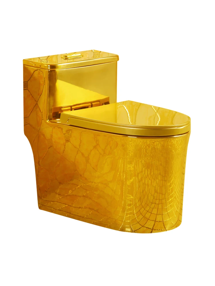 

New golden toilet siphon super swirl large diameter water-saving silent toilet local luxury gold toilet small apartment bathroom