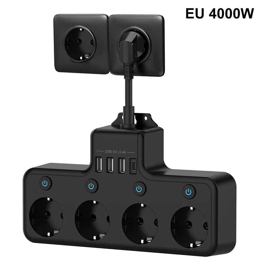Wall Mounting Socket 16A 4000W 4-Way Power Strip Individually Switchable Multiple EU Socket With USB Electrical Plugs Connectors
Wall Mounting Socket 16A 4000W 4-Way Power Strip Individually Switchable Multiple EU Socket With USB Electrical Plugs Connectors