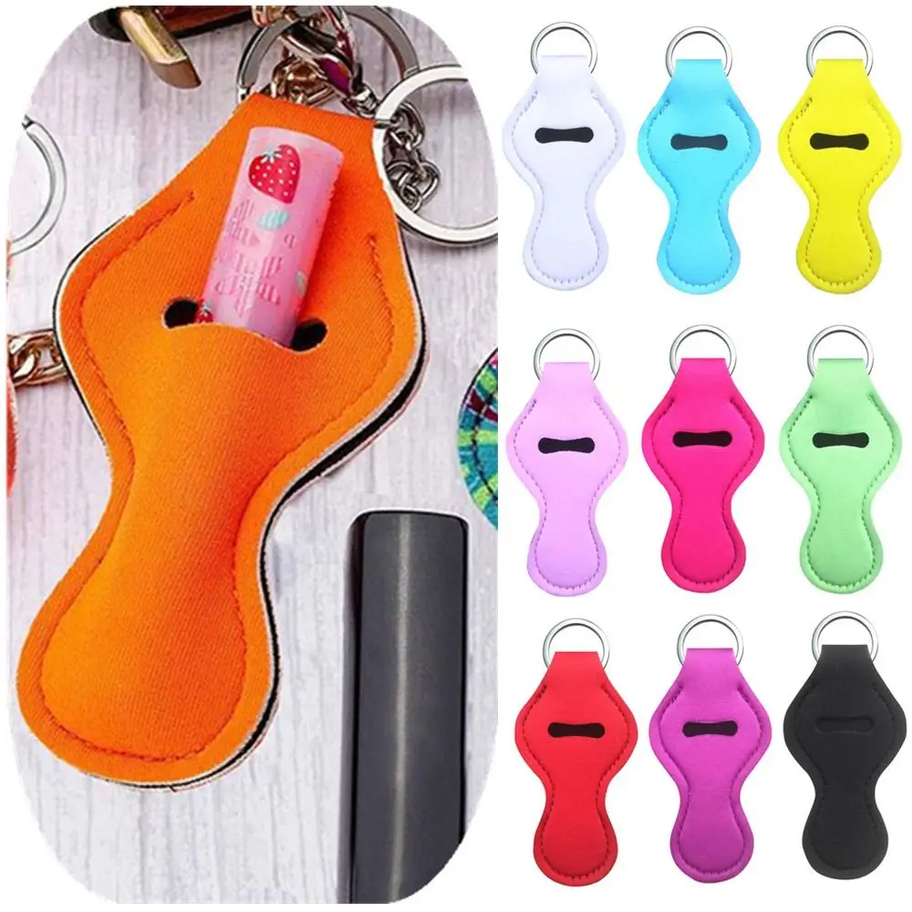

Neoprene Lipstick Keychain Bag Portable Gourd-Shaped Multicolour Lip Balm Bag Chapstick Bag Lip Balm