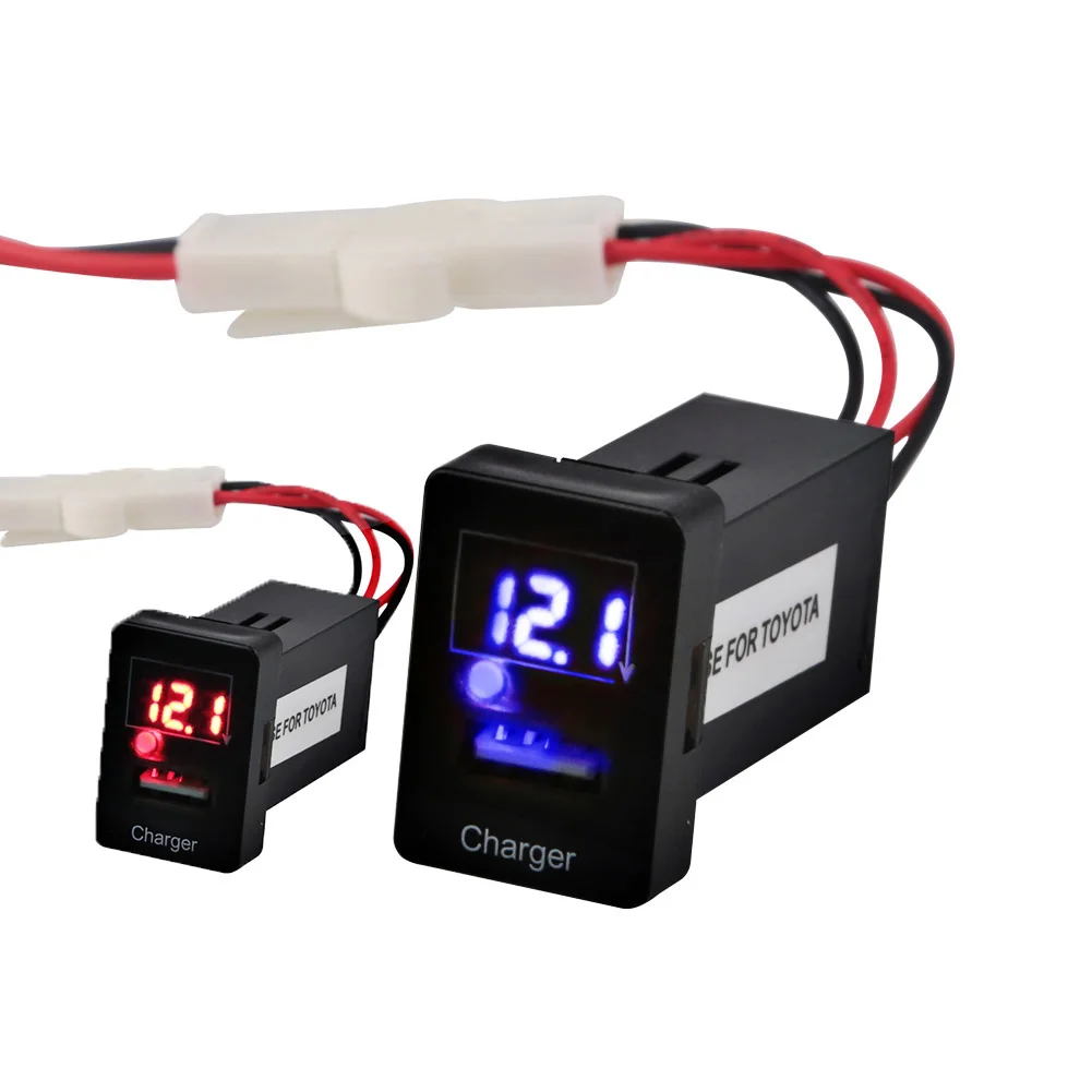 5V 2.1A Car USB Charger Voltmeter Voltage Meter Adapter Cigarette Lighter For Toyota Mobile Phone Charger
5V 2.1A Car USB Charger Voltmeter Voltage Meter Adapter Cigarette Lighter For Toyota Mobile Phone Charger