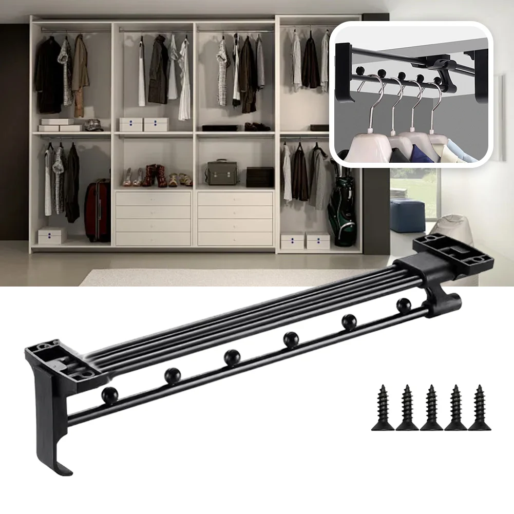 1PCS Aluminum Alloy Wardrobe Rod With 5pcs Screws Black Adjustable Space Saving Hanger Rod For Bedroom Hanging Clothes
1PCS Aluminum Alloy Wardrobe Rod With 5pcs Screws Black Adjustable Space Saving Hanger Rod For Bedroom Hanging Clothes