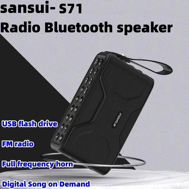 

SANSUI S71 HI-FI Subwoofer FM Radio Bluetooth Speakers Supports Headphone Output USB Drive TF Card AUX Caixa De Som Bluetooth