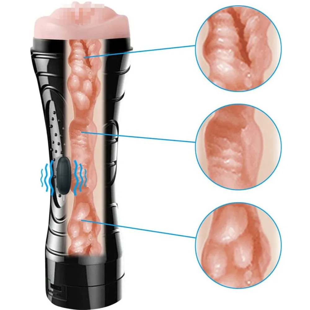 

One Unit 2 In 1 3D Male Masturbators Cup Adult Sex Toys Blow Job Stroker Realistic Textured Pocket Vagina Pussy Man Masturbation