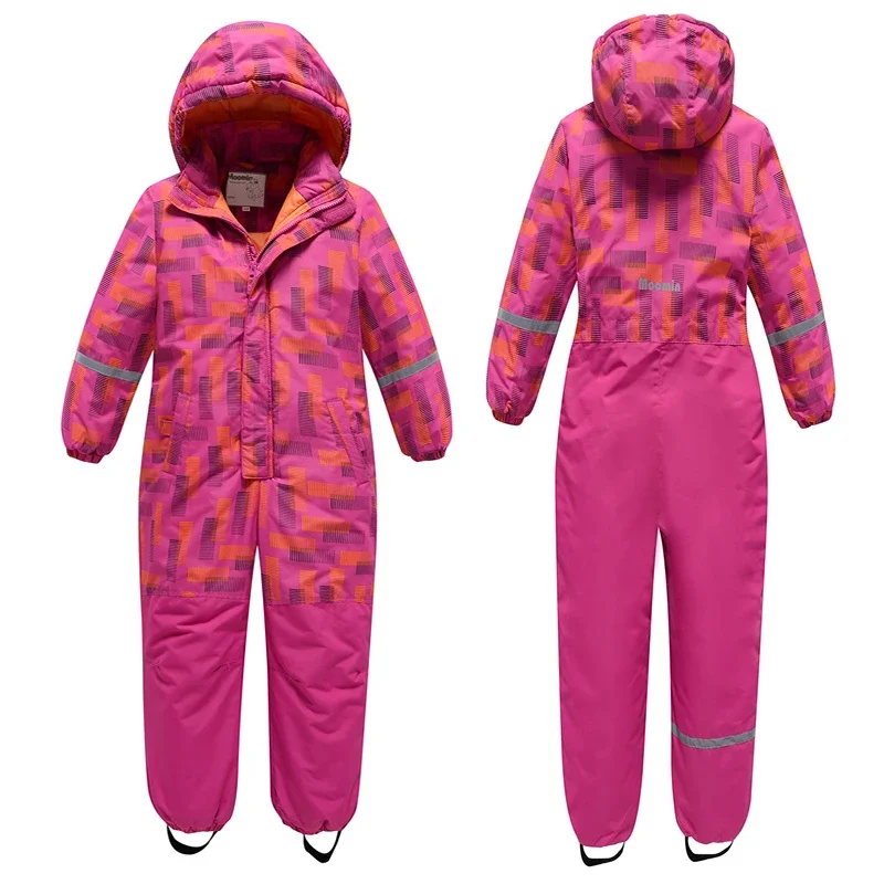 

Children One-Piece Ski Suit Girl New Kid Snowboard Thickened Warm Skiing Set Jumpsuit Winter Clothing Windproof Waterproof Suit