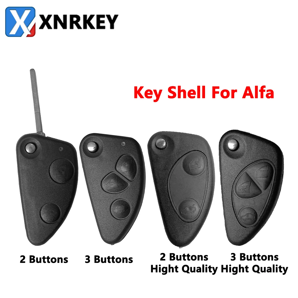 

XNRKEY 2/3 Button Car Flip Remote Key Shell Fob for Alfa Romeo 147 156 166 GT Replacement Key Case Cover with Uncut SIP22 Blade