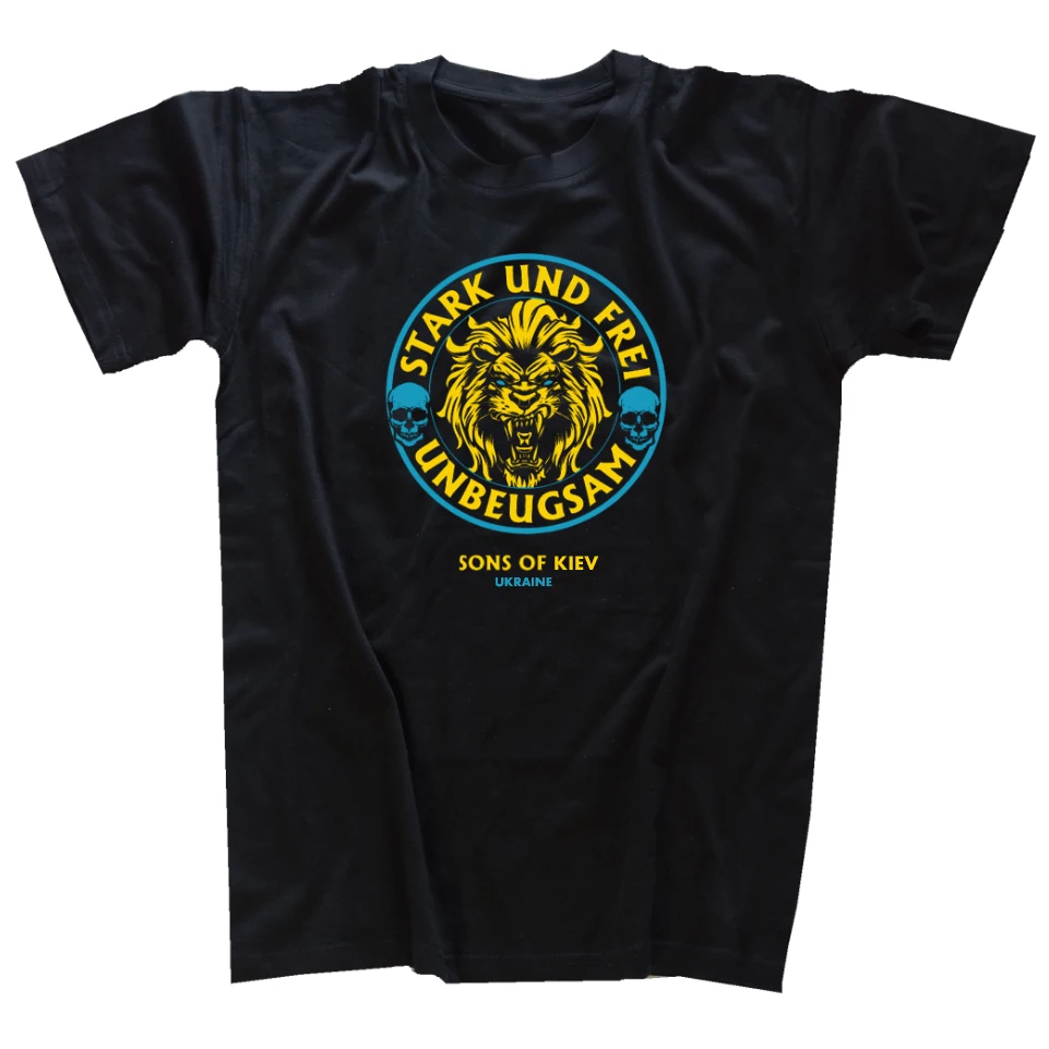 Stark and Frei Unbeugsam. Ukraine Sons of Kiev T-Shirt 100% Cotton O-Neck Summer Short Sleeve Casual Mens T-shirt Size S-3XL
Stark and Frei Unbeugsam. Ukraine Sons of Kiev T-Shirt 100% Cotton O-Neck Summer Short Sleeve Casual Mens T-shirt Size S-3XL
