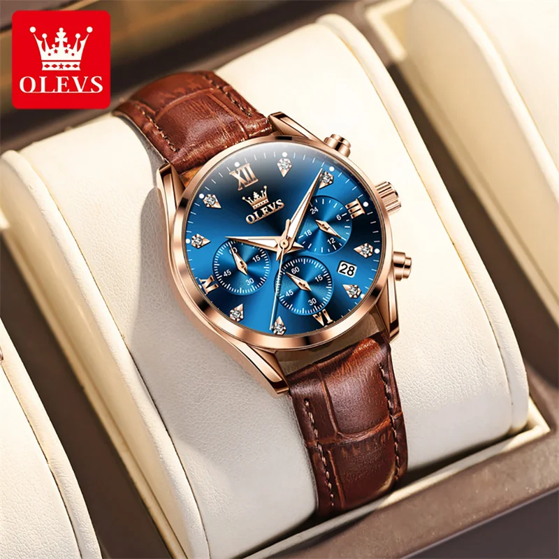 Rose Gold Blue Dial OLEVS New Top Brand Luxury Ladies Diamond Quartz Wristwatch Women Leather Waterproof Watch Reloj Mujer 2023
Rose Gold Blue Dial OLEVS New Top Brand Luxury Ladies Diamond Quartz Wristwatch Women Leather Waterproof Watch Reloj Mujer 2023