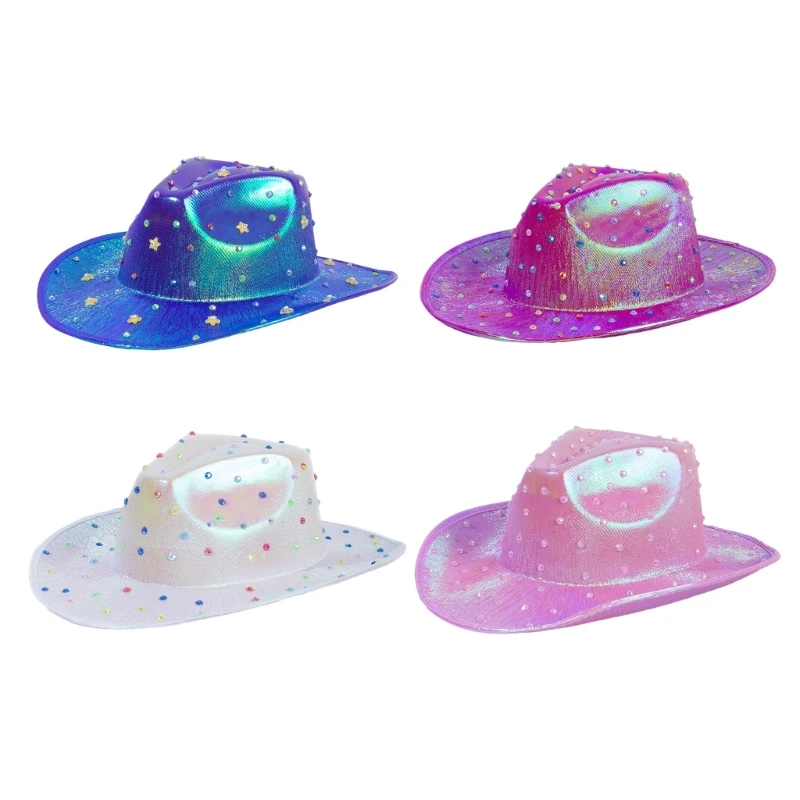 Summer Sunproof Dazzled Color Cowboy Hat for Woman Men Breathable Cowboy Hat with Color Zircon&Cartoon Star Decor
Summer Sunproof Dazzled Color Cowboy Hat for Woman Men Breathable Cowboy Hat with Color Zircon&Cartoon Star Decor