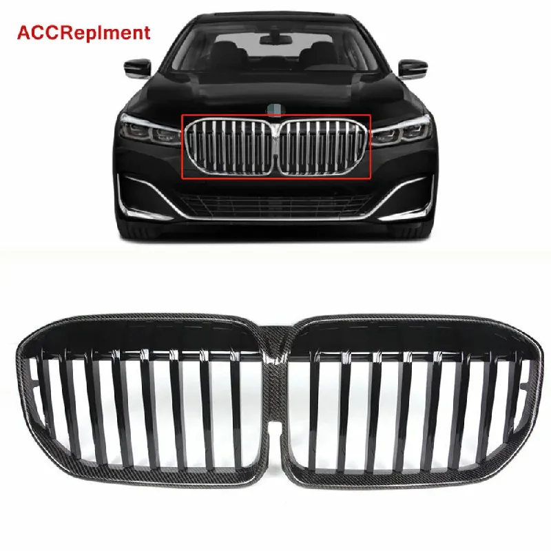 

For BMW 7 Series G11 G12 G13 2020 2021 Car Front Bumper Grilles Racing Grill Kidney Dual Line Grills Gloss Black Grille