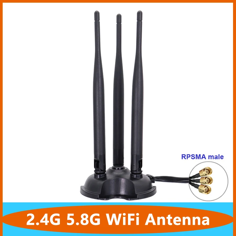 Dual-Cable 2*2 RPSMA Male 2.4G 5.8G Dual Band High Gain WiFi Signal Booster Omni Aerial for Network Card Router Modem
Dual-Cable 2*2 RPSMA Male 2.4G 5.8G Dual Band High Gain WiFi Signal Booster Omni Aerial for Network Card Router Modem