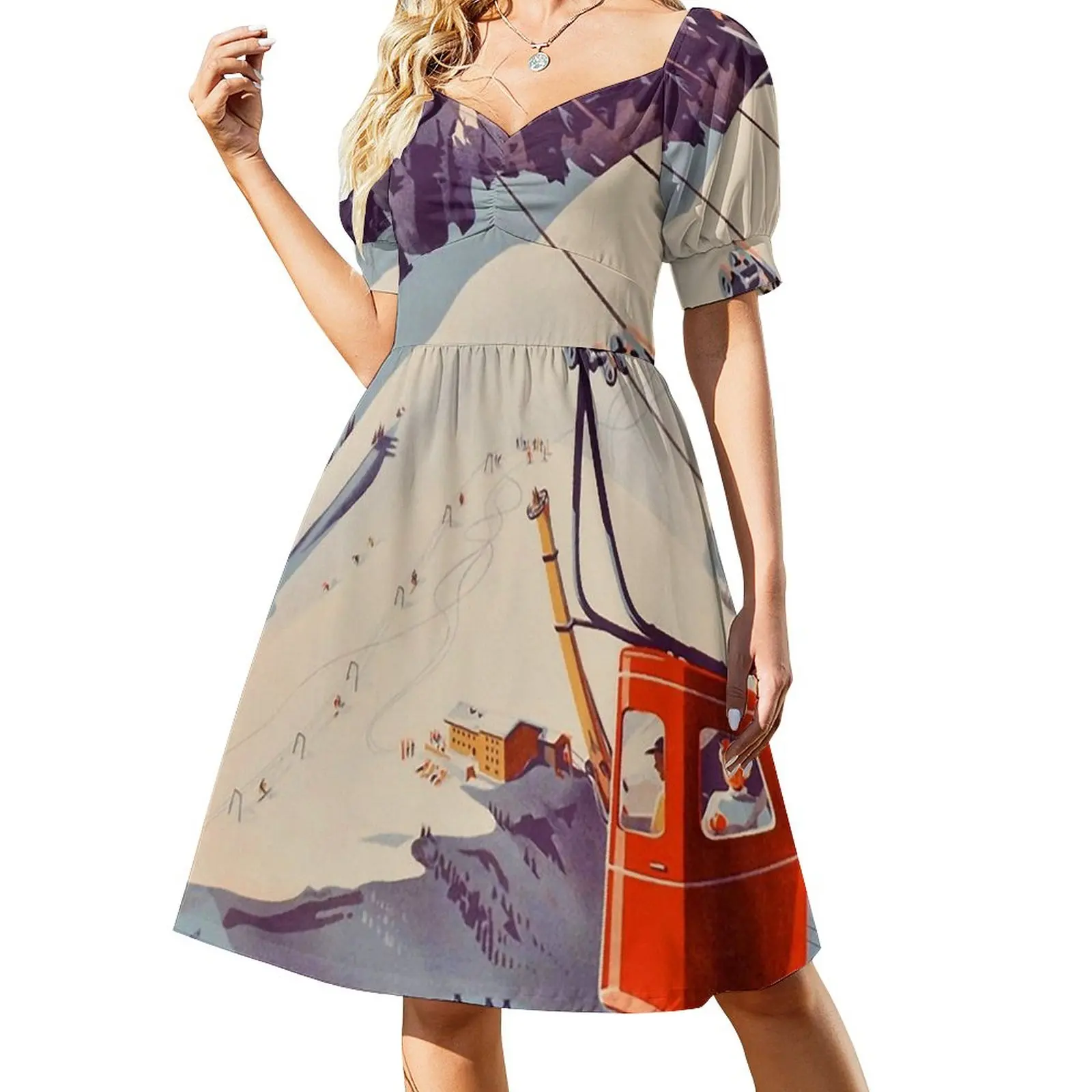 Vintage German Gondola Sport Ski Travel poster Dress dresses for women Women's summer long dress
Vintage German Gondola Sport Ski Travel poster Dress dresses for women Women's summer long dress