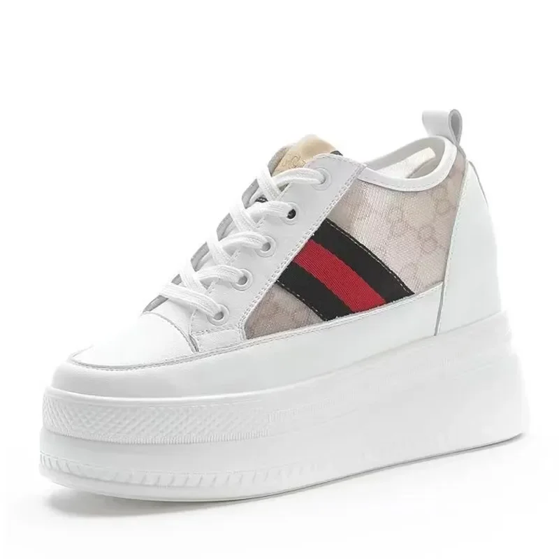 9cm Women Shoes Chunky Sneakers Air Mesh Hollow Out Genuine Leather White Wedge Shoes Platform Heel Pumps Mujer Bombas
9cm Women Shoes Chunky Sneakers Air Mesh Hollow Out Genuine Leather White Wedge Shoes Platform Heel Pumps Mujer Bombas