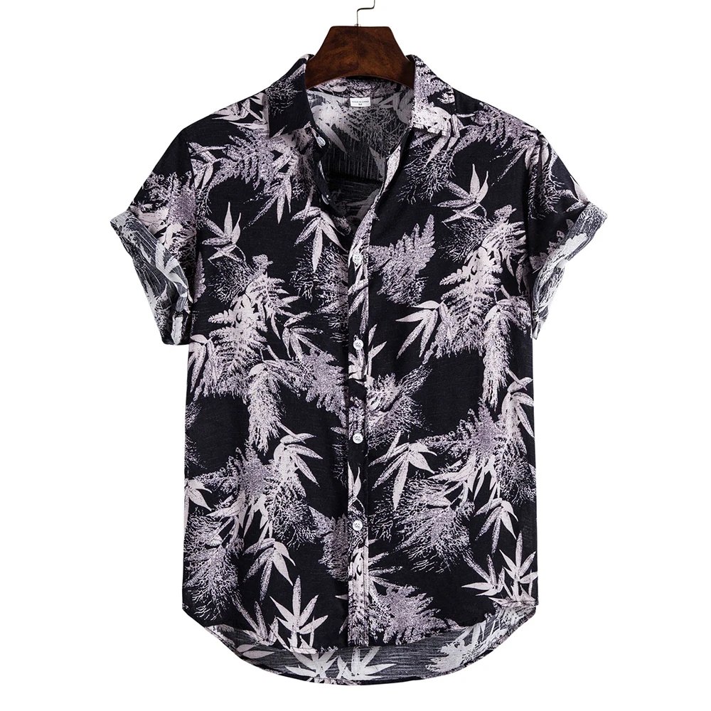 

Blended Floral Blouse for Men Clothing Summer Hawaii Beach Short Sleeve Shirt Fashion Y2k Tops Casual T-shirt Tees Vintage Polo