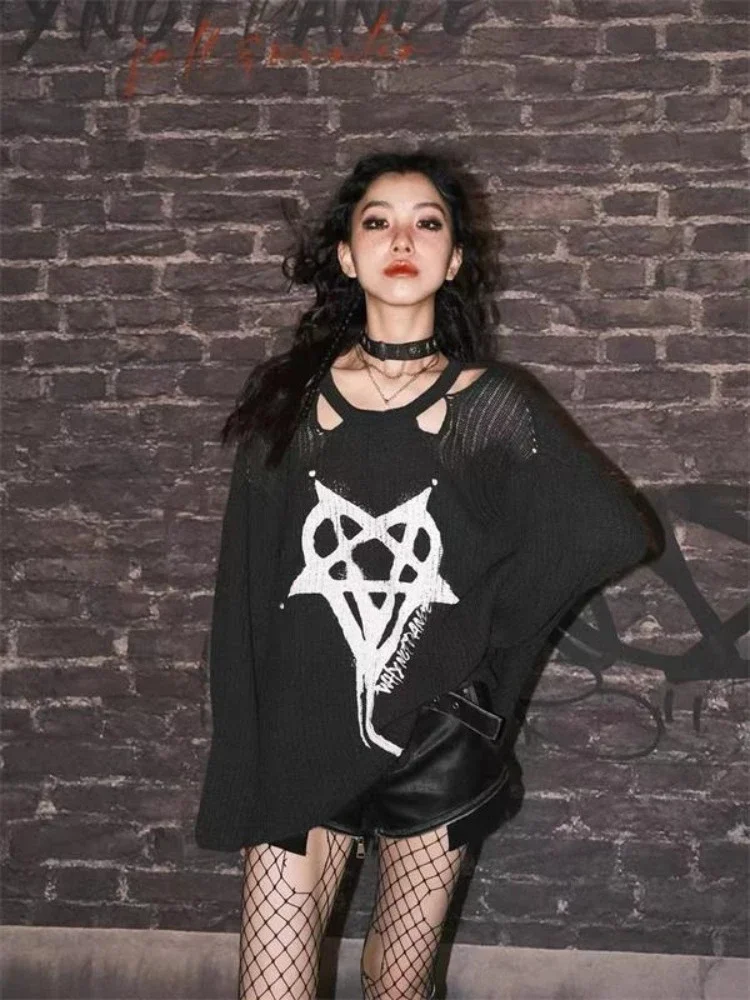 Y2k Aesthetic Streetwear Fashion Women's Pullovers Harajuku Knitted Grunge Star Print Sweaters Hollow Out Vintage Loose Jumpers
Y2k Aesthetic Streetwear Fashion Women's Pullovers Harajuku Knitted Grunge Star Print Sweaters Hollow Out Vintage Loose Jumpers