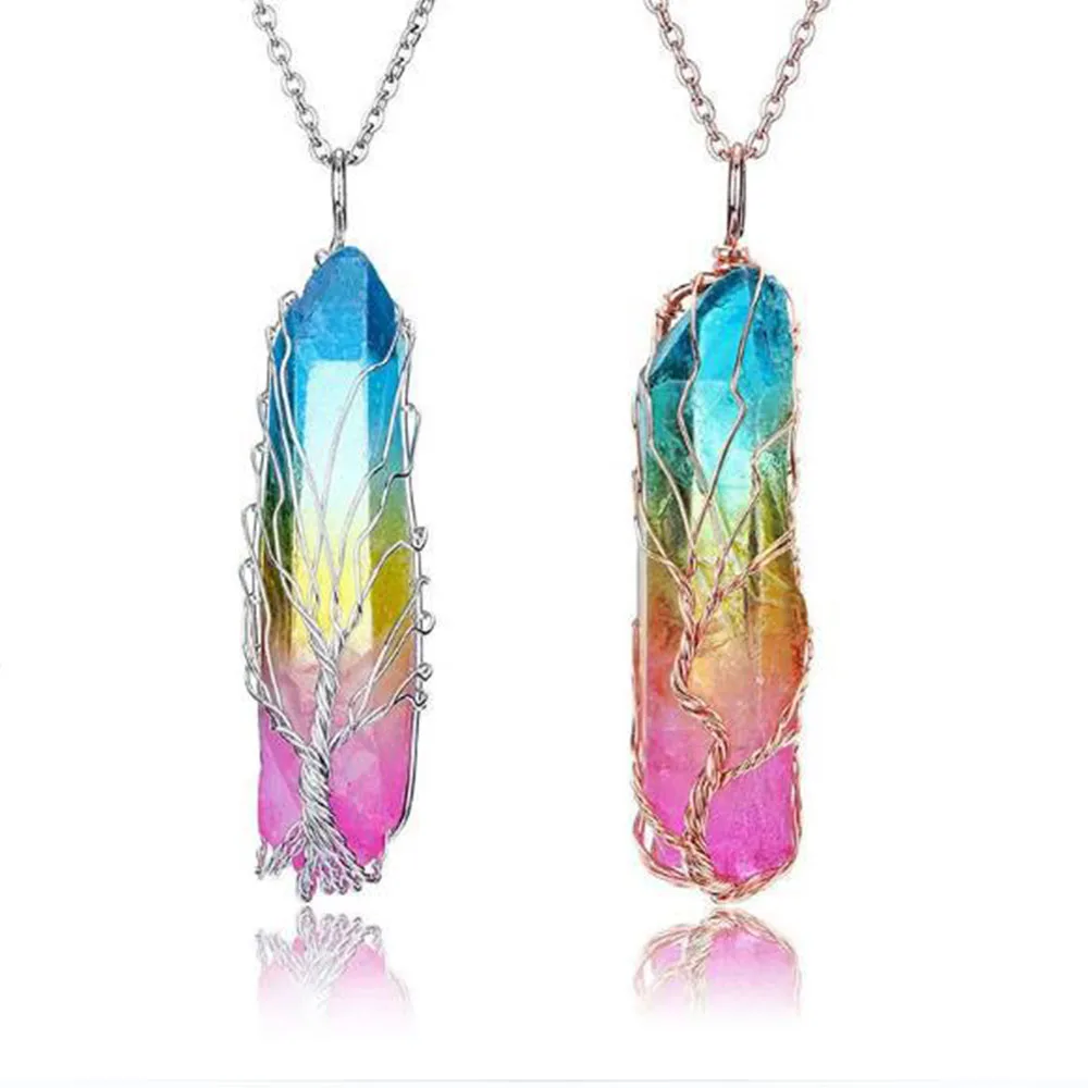 Healing Crystals Necklace Tree of Life Wire Wrapped Crystal Point Pendant Natural Quartz Reiki Energy Meditation Yoga Jewelry
Healing Crystals Necklace Tree of Life Wire Wrapped Crystal Point Pendant Natural Quartz Reiki Energy Meditation Yoga Jewelry