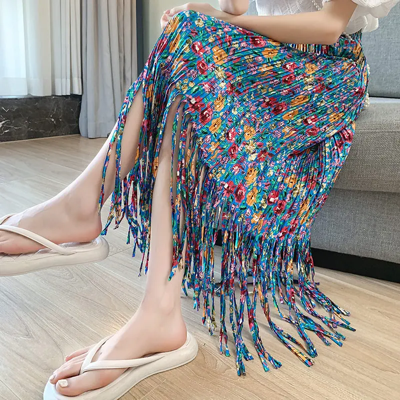 2023 New Arrival High Waist Slim Casual Pleated Fringe Skirt Women's Design Fashion Retro Floral Mid Length Skirt Elegant Z929
2023 New Arrival High Waist Slim Casual Pleated Fringe Skirt Women's Design Fashion Retro Floral Mid Length Skirt Elegant Z929