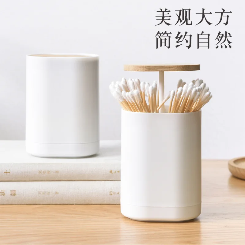 

Toothpick Holder Cotton Swabs Box Automatic Pop-up Toothpick Storage Case Dispenser Dental Floss Storage Container Home Decor