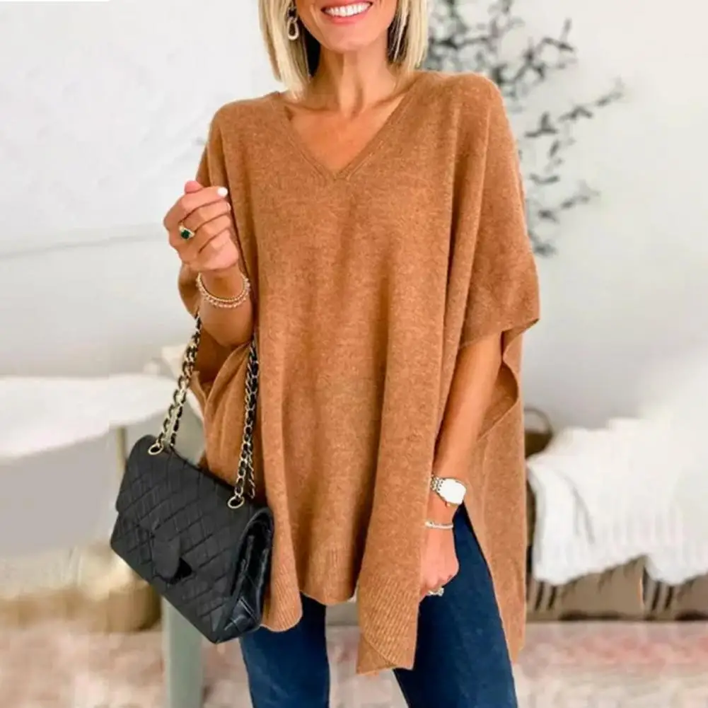 Dropped Shoulder Sweater Cozy Cape Style Women's Sweater Irregular Hem Soft Knitted Pullover for Fall/winter Warm Loose Fit V
Dropped Shoulder Sweater Cozy Cape Style Women's Sweater Irregular Hem Soft Knitted Pullover for Fall/winter Warm Loose Fit V