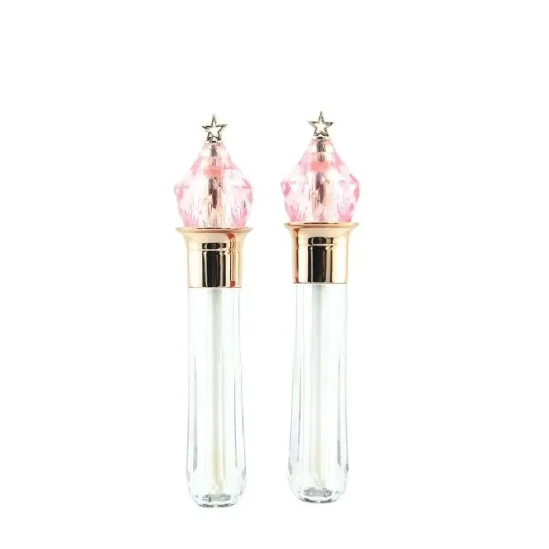 

10/30/50pcs Lip Gloss Empty Tube Unique 3.5ml Fairy Wand Shaped Pink Packaging Refillable Plastic Cosmetic Lipgloss Containers