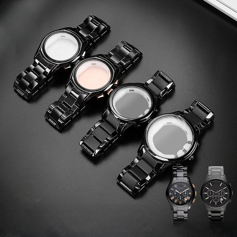 For Armani Solid Stainless Steel Watch Strap Ar1451 1452 1400 1410 Curved Interface Black Ceramics Replace Original Watchbands
For Armani Solid Stainless Steel Watch Strap Ar1451 1452 1400 1410 Curved Interface Black Ceramics Replace Original Watchbands
