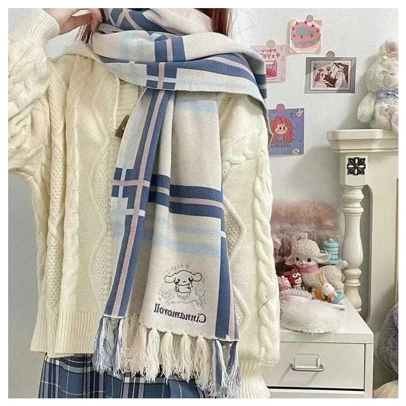 Cartoon Sanrios Cinnamoroll Kuromi My Melody Cute JK Academy Style Fringe Scarf Kawaii Windproof Warm Scarf Girl Birthday Gift
Cartoon Sanrios Cinnamoroll Kuromi My Melody Cute JK Academy Style Fringe Scarf Kawaii Windproof Warm Scarf Girl Birthday Gift