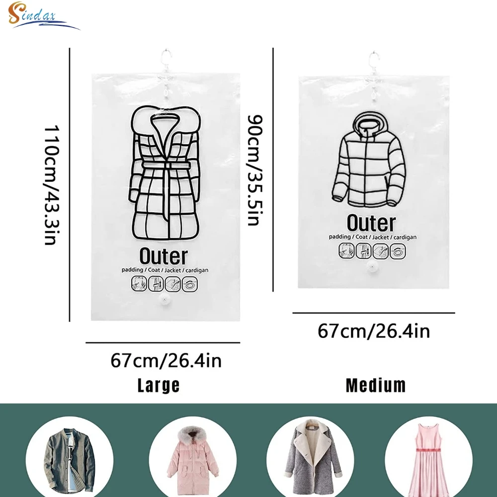 Wardrobe Compressed Bag Closet Organizer Hanging Vacuum Storage Bags manual pump Space Saving Clear Seal Bags Closet Dust Cover
Wardrobe Compressed Bag Closet Organizer Hanging Vacuum Storage Bags manual pump Space Saving Clear Seal Bags Closet Dust Cover