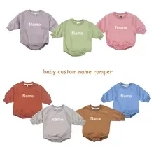 2023 Customizable Embroidery Name Girls Romper Baby Boys Clothes Kid Long Sleeve One Piece Fall Cotton Solid Round Neck Bubble
2023 Customizable Embroidery Name Girls Romper Baby Boys Clothes Kid Long Sleeve One Piece Fall Cotton Solid Round Neck Bubble