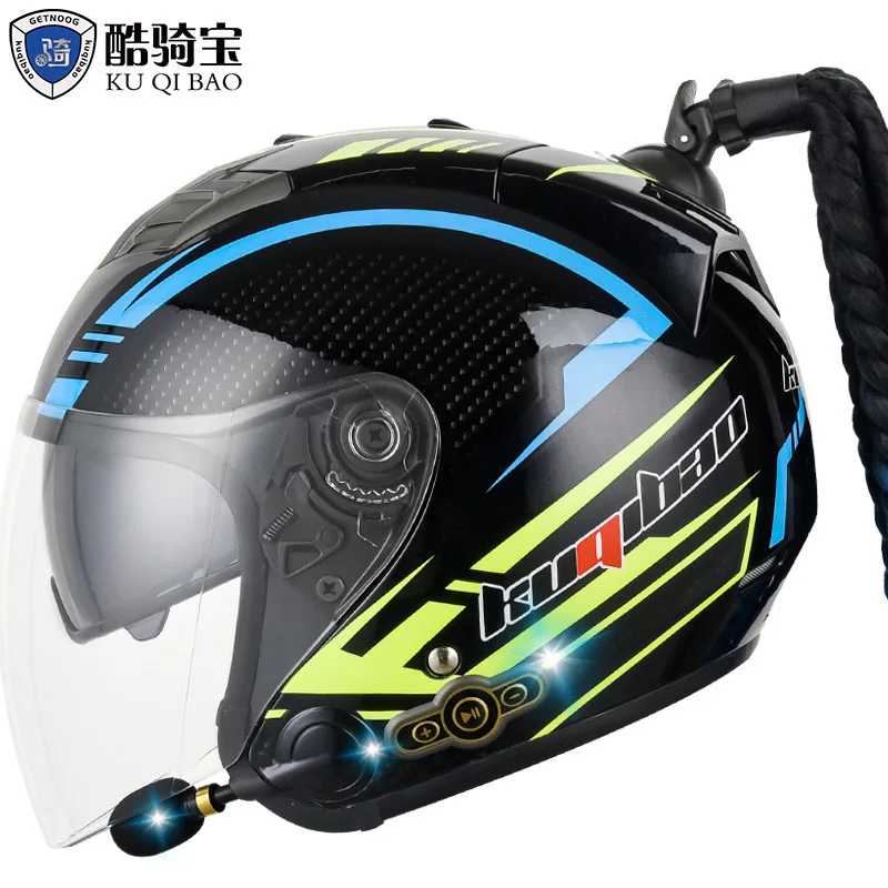 Kuqibao Motorcycle Helmet, Male Electric Vehicle Half Helmet, US DOT and 3C Dual Certified Bluetooth Helmet with Braid
Kuqibao Motorcycle Helmet, Male Electric Vehicle Half Helmet, US DOT and 3C Dual Certified Bluetooth Helmet with Braid