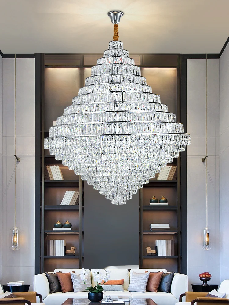 Duplex Building Villa Modern Hanging Circle Chandelier Pyramid-Shaped Crystal Lamp Living Room Light Glossy Lamp
Duplex Building Villa Modern Hanging Circle Chandelier Pyramid-Shaped Crystal Lamp Living Room Light Glossy Lamp