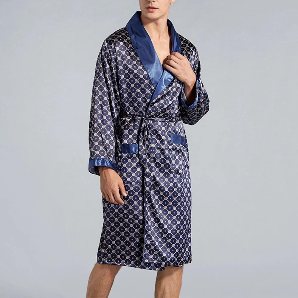 Fashion Soft Glossy Satin Silk Luxury Robe Pajamas Kimono Long Sleeve Bathrobe Dressing Gown Robe Nightwear Sleepwear For Men
Fashion Soft Glossy Satin Silk Luxury Robe Pajamas Kimono Long Sleeve Bathrobe Dressing Gown Robe Nightwear Sleepwear For Men