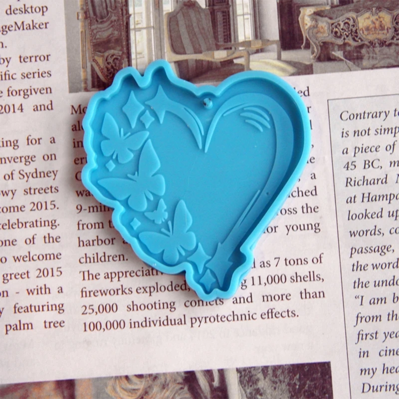 

Resin Silicone for Butterfly Heart Mold Keychain Soap Casting Mould for UV Epoxy Resin Crafting Polymer Clay Pendant Jew