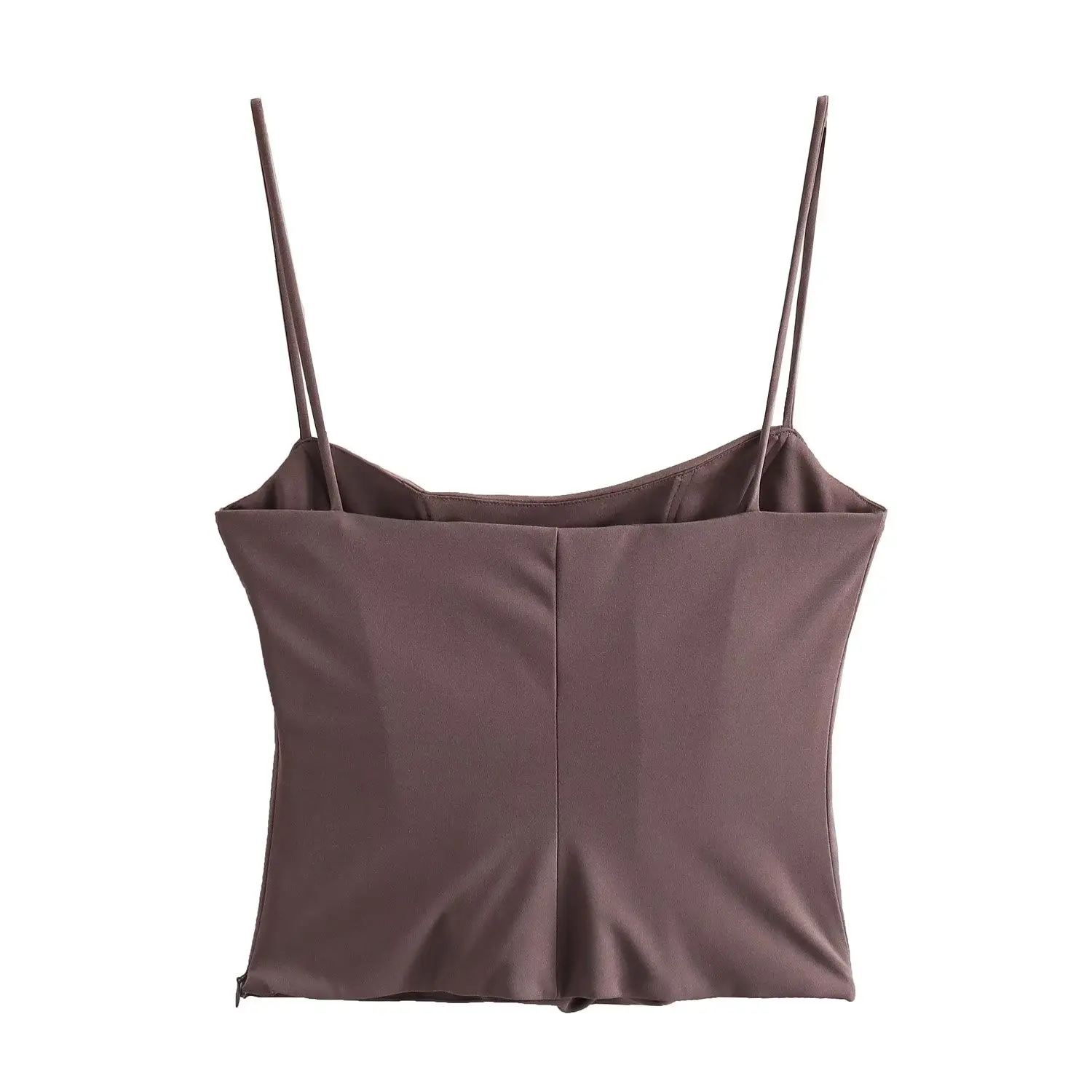 Withered Fashion Pleated High Street Girls' Strap Top Champagne Sexy T-shirt Women
Withered Fashion Pleated High Street Girls' Strap Top Champagne Sexy T-shirt Women