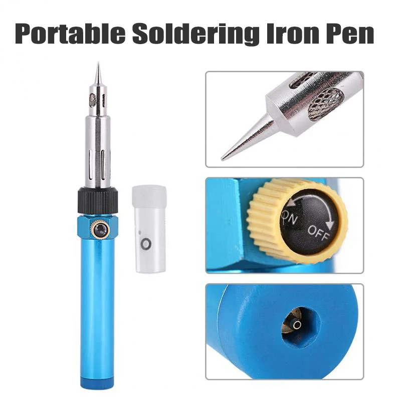 

Portable Soldering Iron Pen Adjustable Temperature Burner Blow Butane Gas Soldering Iron Kit Repair 1300°C Solder Welding Tools