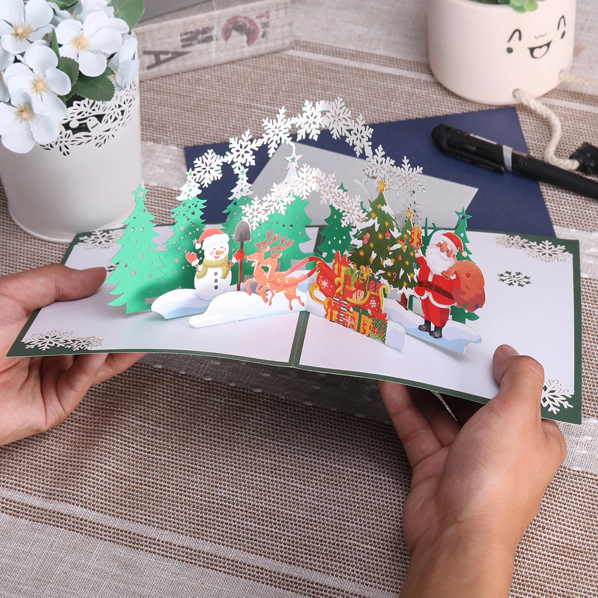 Santa in Forest Christmas Card Pop Up Greeting Cards 3D Xmas Gift for Winter Holiday New Year
Santa in Forest Christmas Card Pop Up Greeting Cards 3D Xmas Gift for Winter Holiday New Year