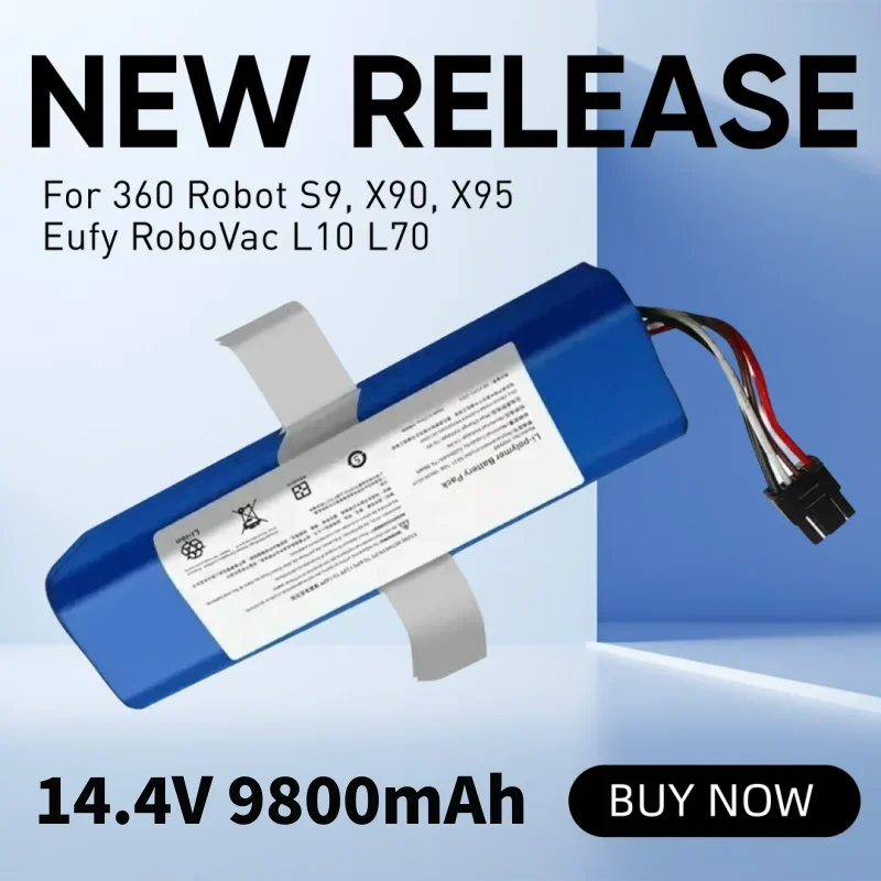 14,4 В 9800 мАч 18650 литий-ионный аккумулятор для 360 робота S9, X90, X95 ,Eufy RoboVac L10 L70 сменные батареи
14,4 В 9800 мАч 18650 литий-ионный аккумулятор для 360 робота S9, X90, X95 ,Eufy RoboVac L10 L70 сменные батареи