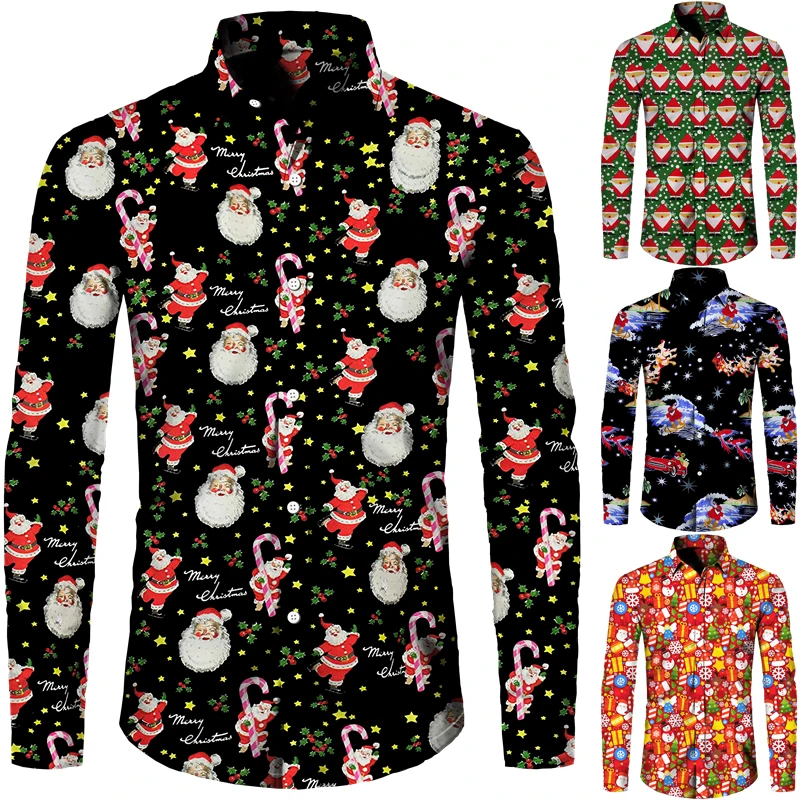New Fashion Christmas Shirts Funny Santa Claus 3D Print Short/Long Sleeve Buttoned Tops Banquet Holiday Couple Hawaiian Clothing
New Fashion Christmas Shirts Funny Santa Claus 3D Print Short/Long Sleeve Buttoned Tops Banquet Holiday Couple Hawaiian Clothing