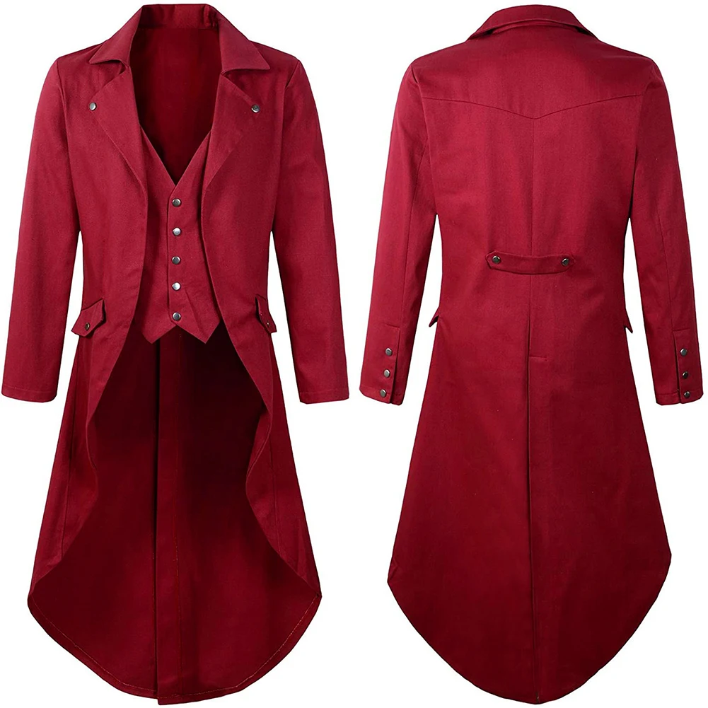 Steampunk Gentleman Tailcoat Trench Coat, M 3XL, Polyester Fabric, Red/Purple/Black/Brown/Blue, Regular Length
Steampunk Gentleman Tailcoat Trench Coat, M 3XL, Polyester Fabric, Red/Purple/Black/Brown/Blue, Regular Length