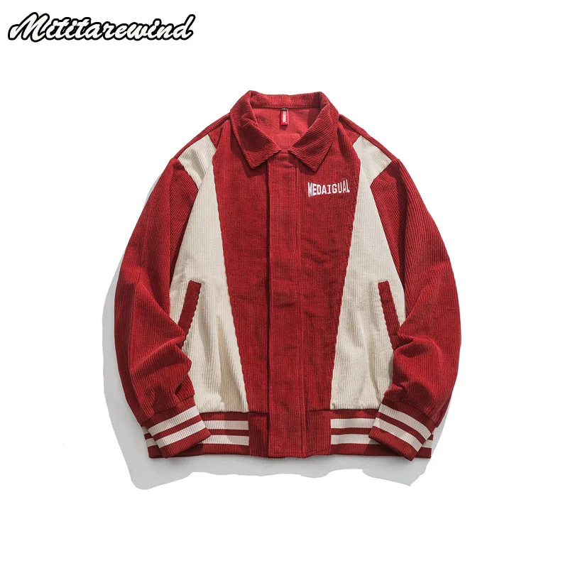 American Turn-down Collar Jackets Men's Corduroy Spliced Embroidery Couple Coats Hip Hop Youth Trendy High Street Clothing
American Turn-down Collar Jackets Men's Corduroy Spliced Embroidery Couple Coats Hip Hop Youth Trendy High Street Clothing