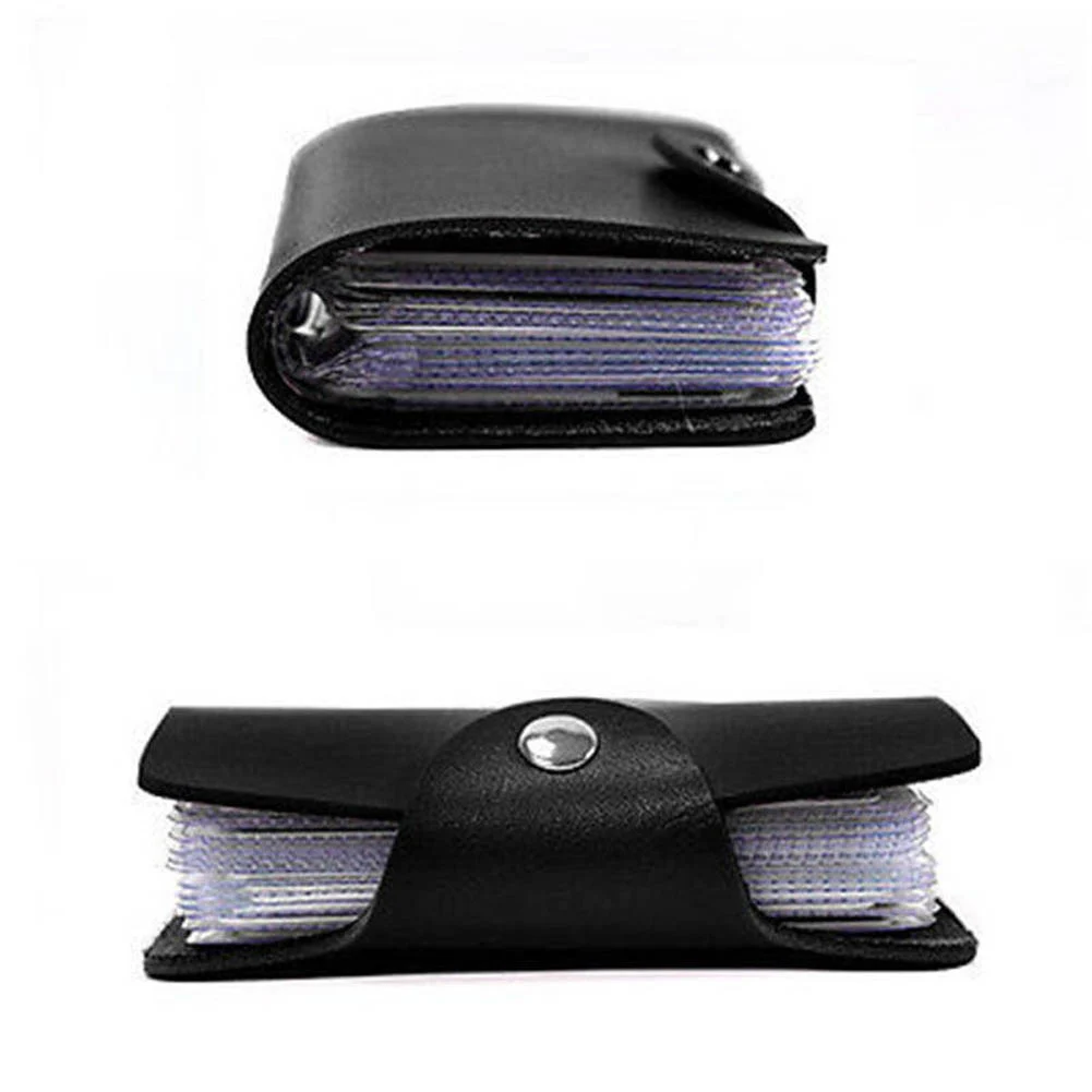 

24 Card Slots Card Holder Pu Leather Small Card Bag Case Women Men Business Credit Bus Id Card Organizer Cardholder Wallet