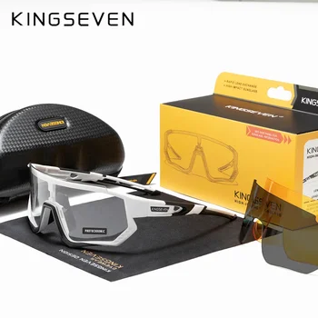 KINGSEVEN 광변색 사이클링 안경, 남자 산악 자전거 스포츠 사이클링 선글라스, MTB 사이클링 안경, 여자 2023